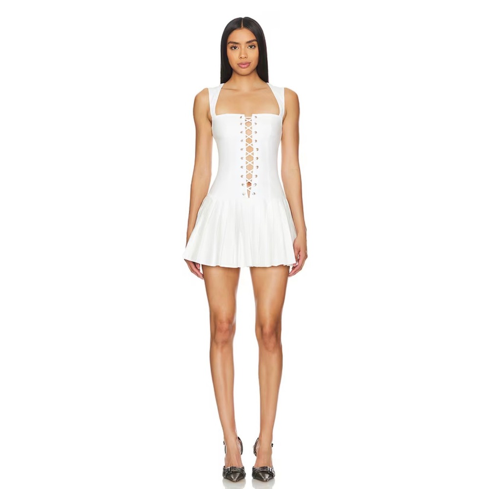 MORE TO COME Gemma Mini Dress in White Size Large NWT